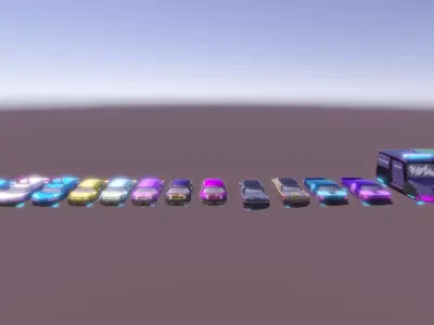 Cars all Low-poly 3D model