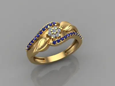 Women diamond ring 3dm 3D print model