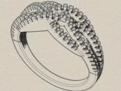 free micro setting jewelry ring  Free 3D print model
