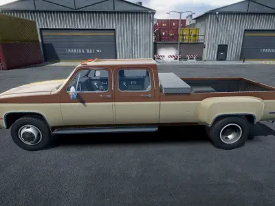 Crew cab pickup truck Unity 3d asset Low-poly 3D model