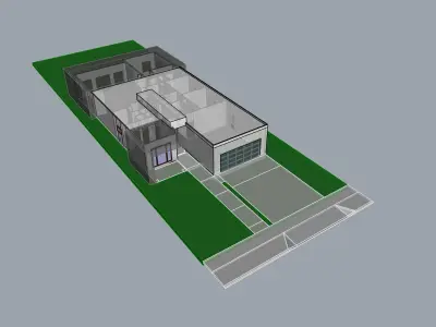 MODERN RESIDENTIAL HOUSE - 1 STORY 4 BEDROOM 3 CAR GARAGE  3D model