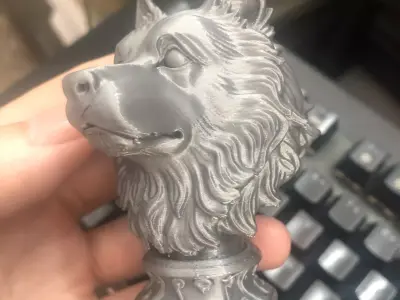 Samoyed head sculpture 3D print model