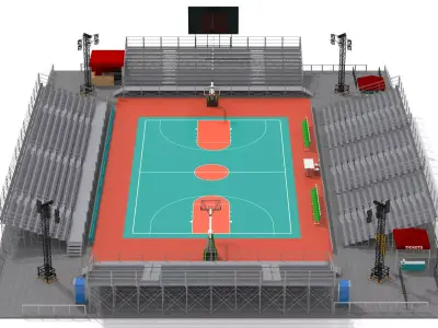 Outdoor BasketBall Stadium 3D model