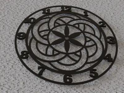 Mandala 6 wall clock 3D print model