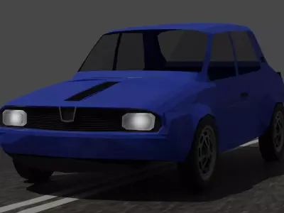 Renault 12 Low Poly 3d Model Low-poly 3D model