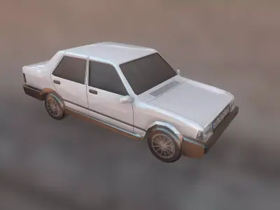 Tofas Sahin Car Araba Arac Dogan SLX  Turkish  Older Car Fiat Low-poly 3D model