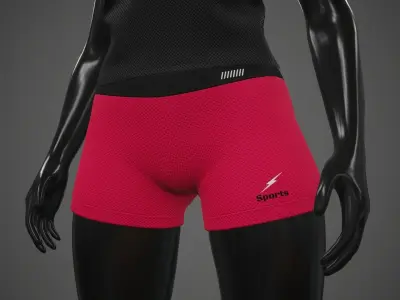 Female Sportswear gym clothing PBR 2 Low-poly 3D model