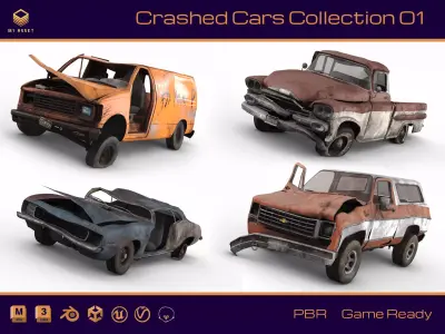 Crashed Cars 3D Model Pack