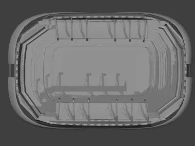Futuristic Low Poly Stadium    Modular Game-Ready Arena Low-poly 3D model