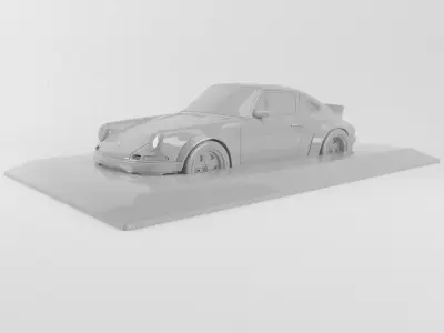 The silhouette of the car 1990 Porsche 911 Singer 3D print model
