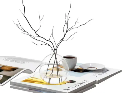 Decorative Set with Kinfolk Magazines 3D model