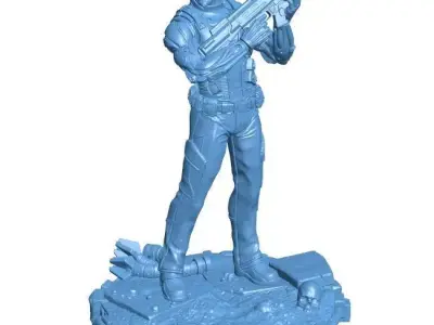 Time police Low-poly 3D model