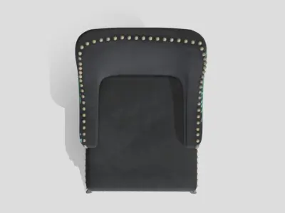 Contemporary armchair upholstered in black and stamped fabric 3D model
