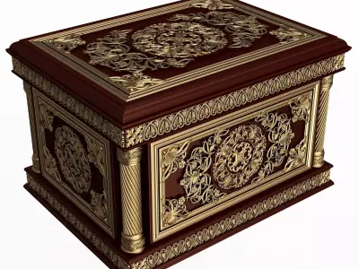 Chest 04 Red Low-poly 3D model