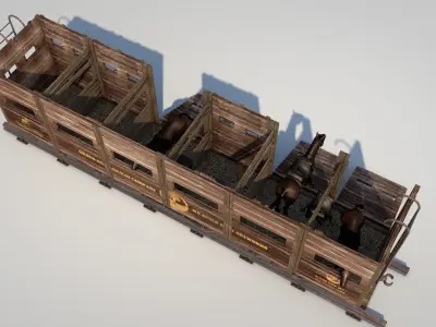 Wild West Horse Wagon 3D model