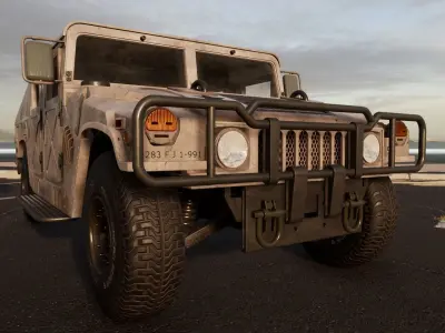 HUMMER - Humvee Low-poly model Game ready for Unity or Unreal Low-poly 3D model