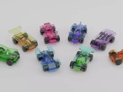 Plastic Toy Cars 3D model