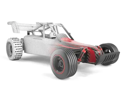 Remote Control Car Red 3D model
