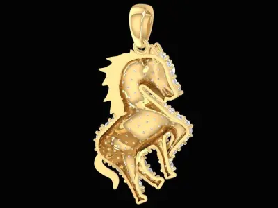 Luxury Diamond Lion Head Pendant for Men  2286 3D print model