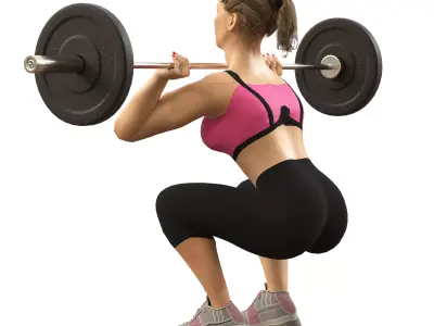 Girl in gym 3D model