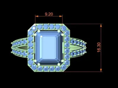 EMRELD CUTT RING 3D print model