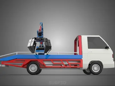 TRUCK PICK UP MOBILE CRANE HOIST LOAD LIFT GRABBER CLAW GRAPPLE 3D model