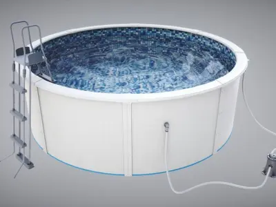 Waterpool Garden Low-poly 3D model