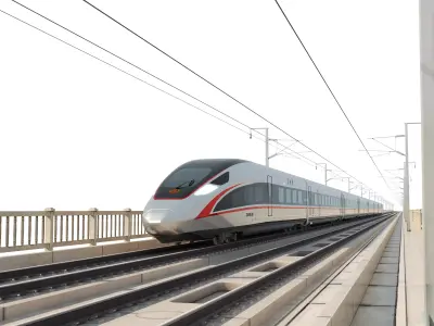 High-speed Electric Train-Mobile animation Low-poly 3D model