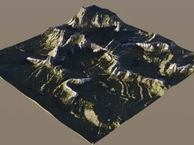 mountin mountain terrain Free 3D model