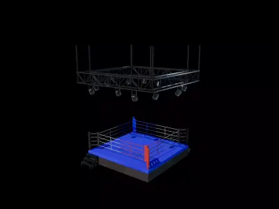 boxing ring with light 3D model