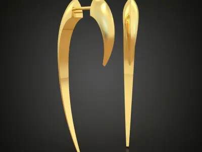 Earring 3D model 3D printable model 0001-8ol 3D print model