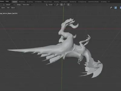 Base Mesh World war Dragon  Low-poly 3D model
