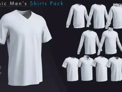 10 Basic Men Shirt Pack 3D model