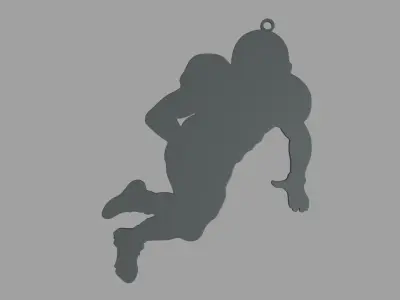 American Football Key Ring Chain 01 Low-poly 3D model