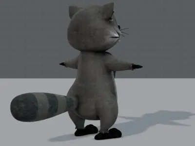 Raccoon V01 Low-poly 3D model
