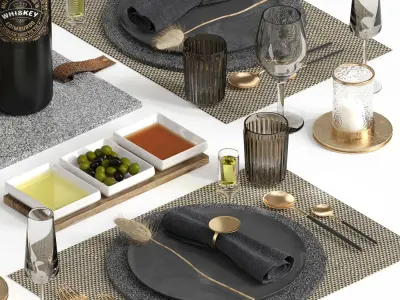 tableware set11 Low-poly 3D model
