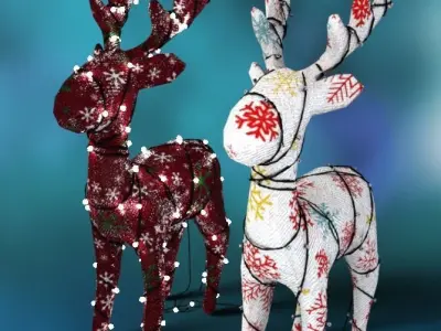 Lighted Decor Deer Christmas 3D model