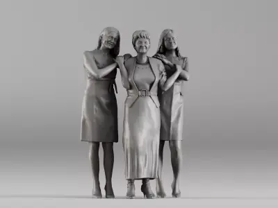 000385 Realistic 3D Scanned Standing Family 3dp 3D print model
