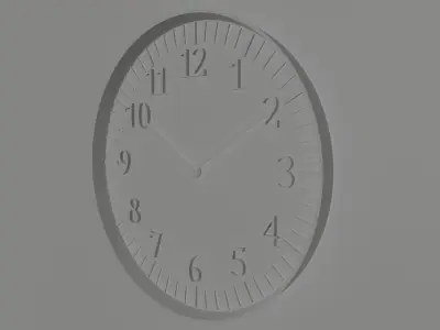 Luxury Golden Case and Parts Wall Clock with Leather Face 3D model