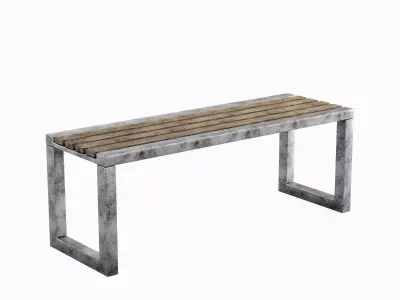 Outdoor Bench V 03 Set Low-poly 3D model