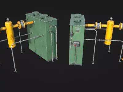 Industrial Tube Evaporator Low-poly 3D model