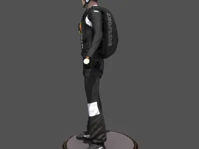 Sky Diver Low-poly 3D model