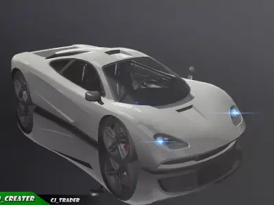 Lowpoly McLaren Super Racing Car 3d model Low-poly 3D model