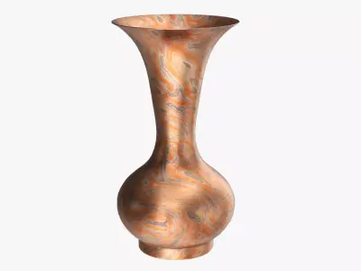 Oriental metal vase 01 3D model