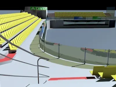Indoor Sport Complex Spectator and Service Area Low-poly 3D model