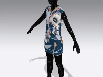 Woman Cloth Dress Low-poly 3D model