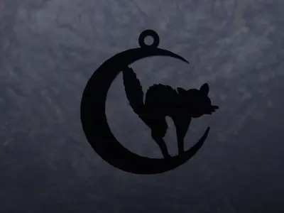 cat earring 3D print model