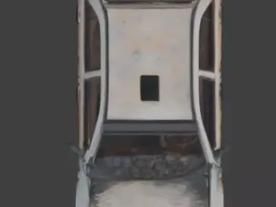 Wrecked Sedan Car Post Apocalyptic 3D Model Low-poly 3D model