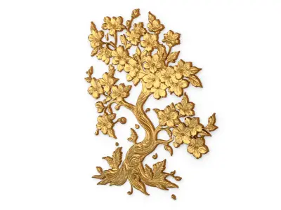 decor set wall panel wall tree relief mural CNC 50 3D model purchase