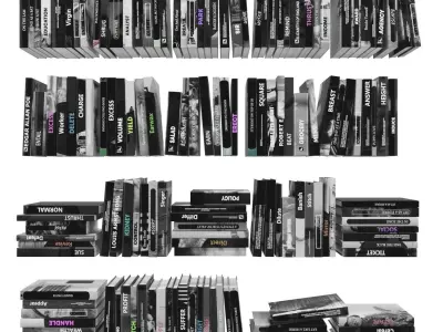Books 150 pieces 3-6-2 Low-poly 3D model